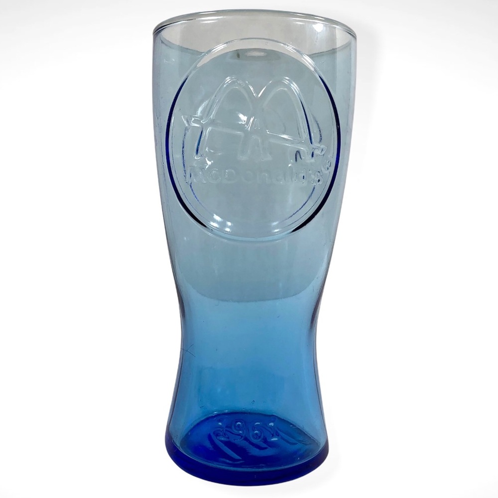 McDonald's Retro 1961 Blue Milk Shake Glass- MINT